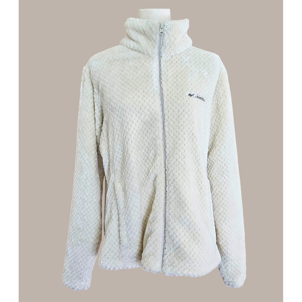 Columbia Fire Side II Sherpa Full Zip Fleece Jacket Cream XL XL0668